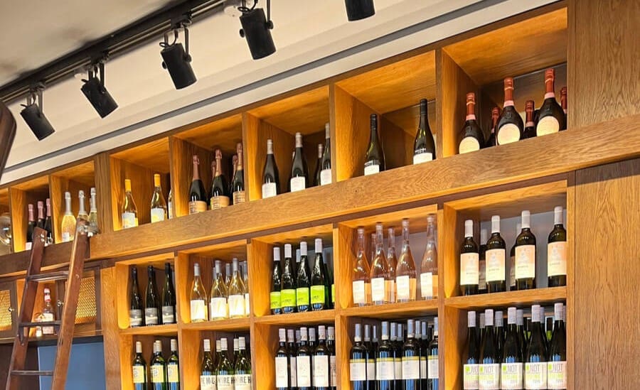 the lighting behind a bar that our electricians installed in Glasgow