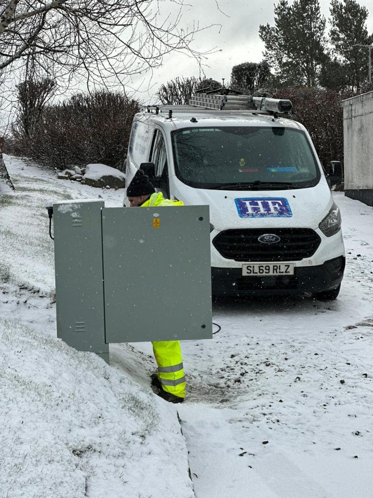 electrical contractor at work for HF