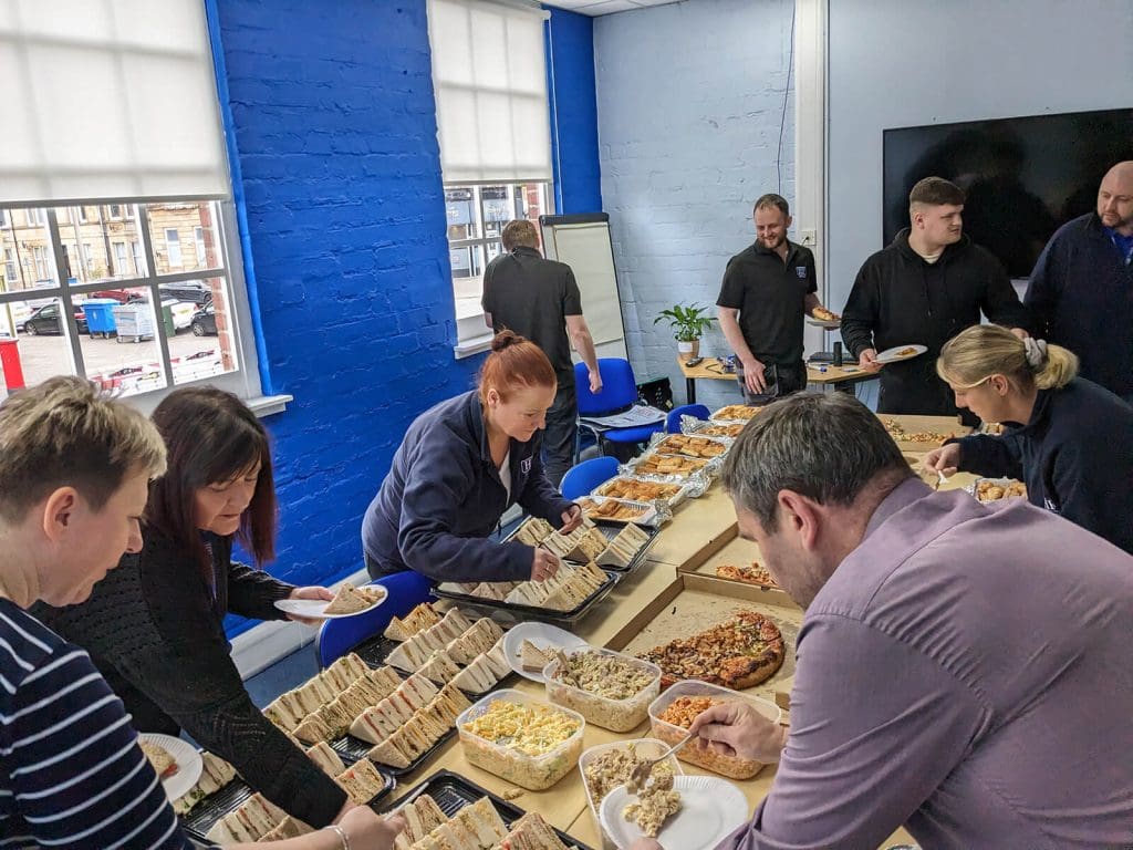 A glorious feast of food for the HF team