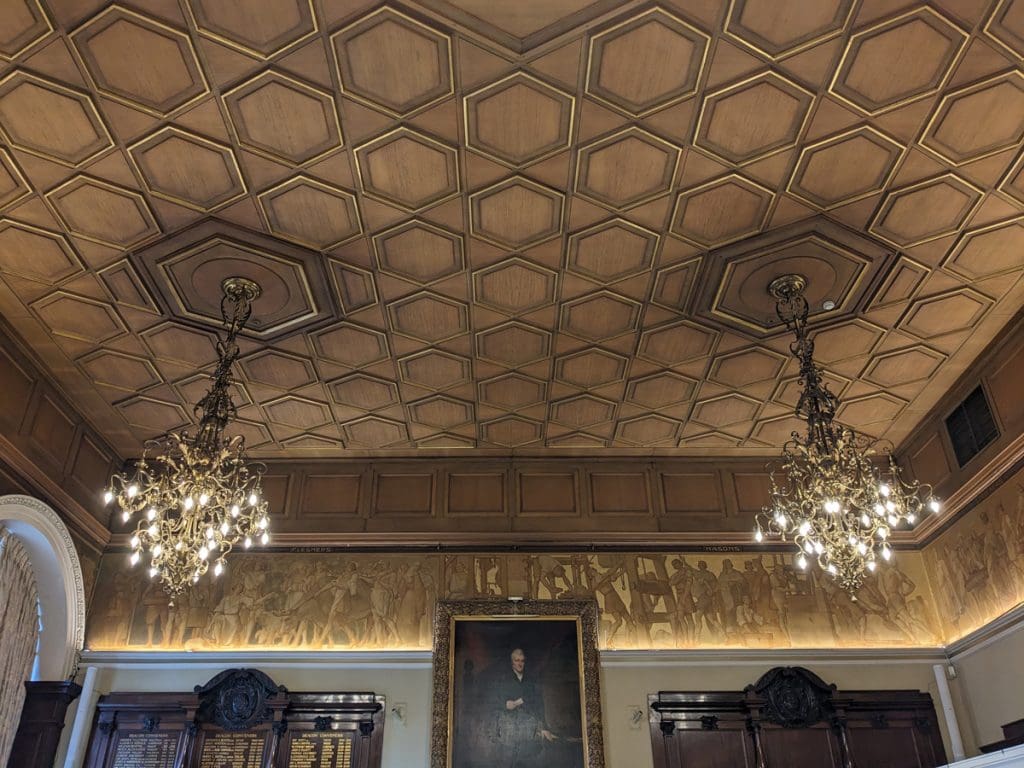 the led lightingg upgrades completed for The Trades House in Glasgow as part of wider electrical upgrades on this historic building