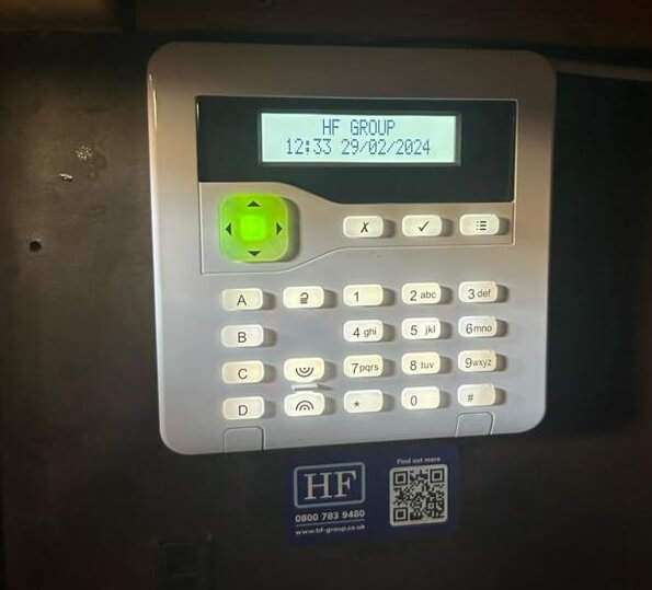burglar alarm control panel