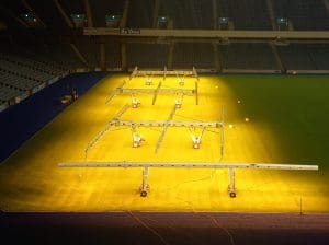 Murrayfield Stadium Pitch Electrical Lighting Installation at night