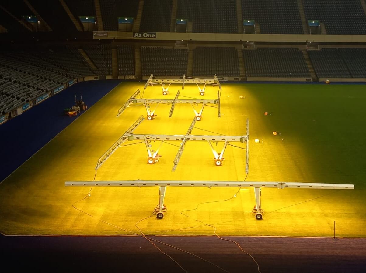 Murrayfield Stadium Pitch Electrical Lighting Installation at night