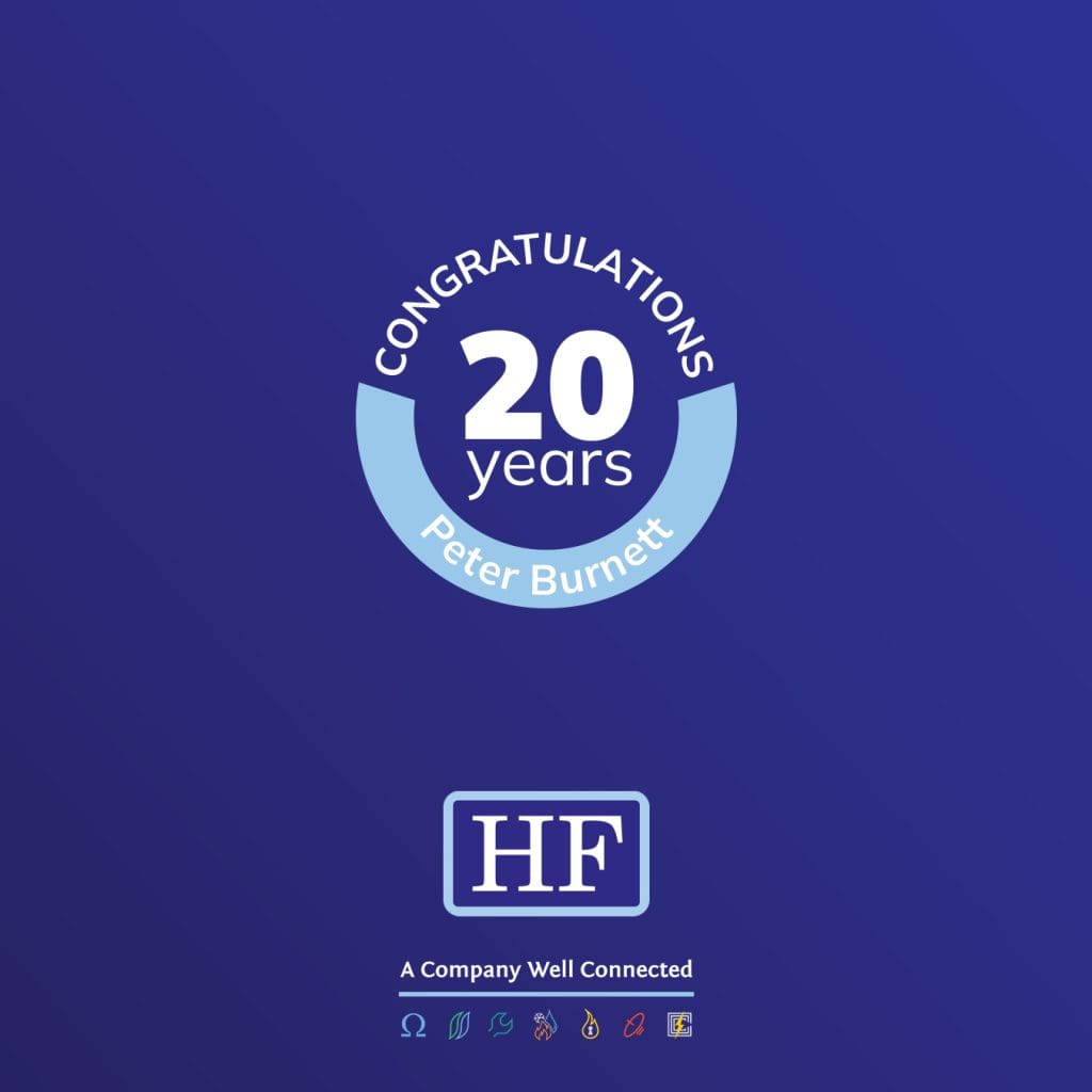 Peter Burnett - Mechanical Director at HF celebrating 20 years.