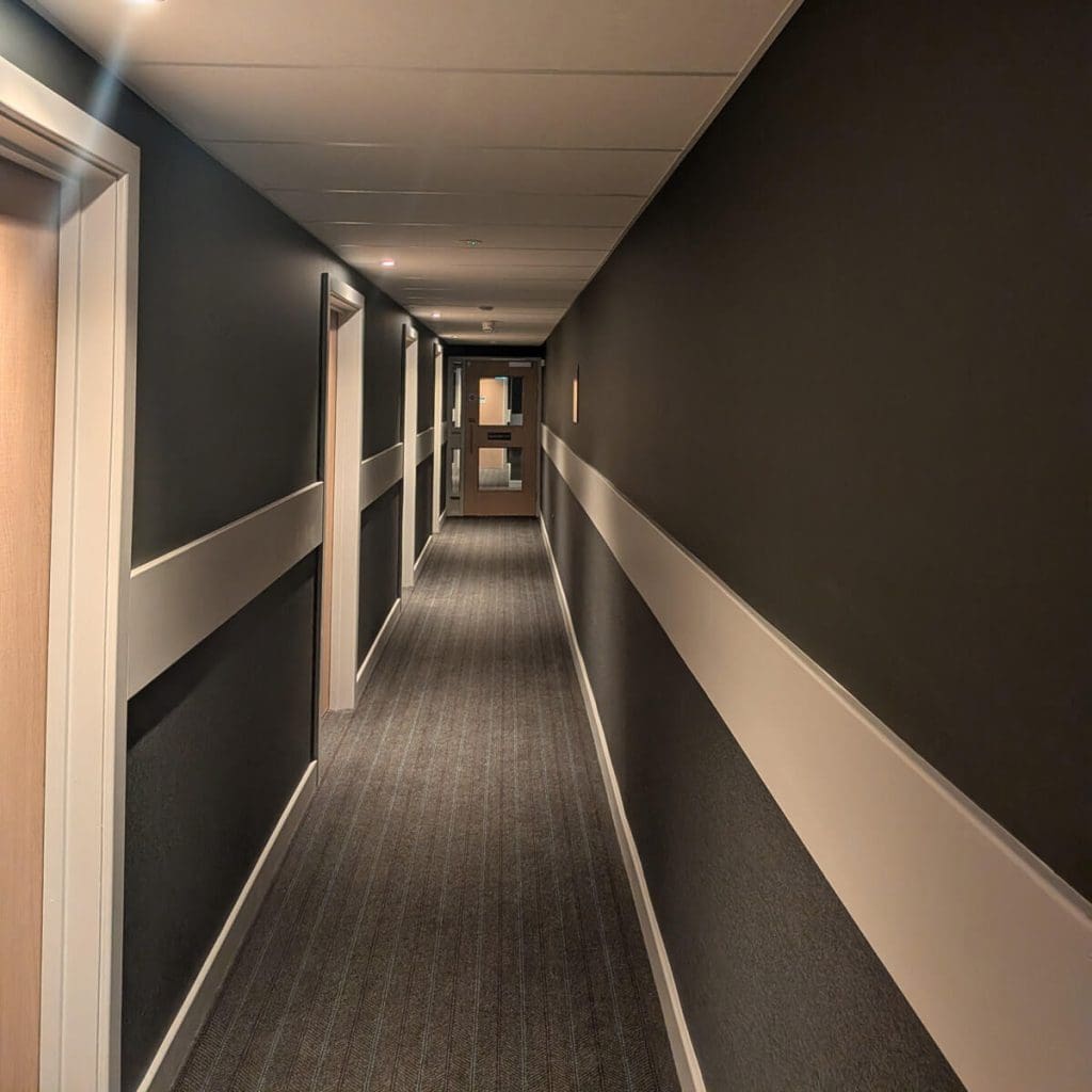 hallway led lighting in a hotel