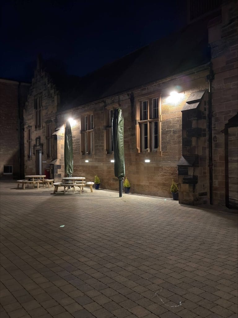 exterior lighting upgrades at Fettes College in Edinburgh