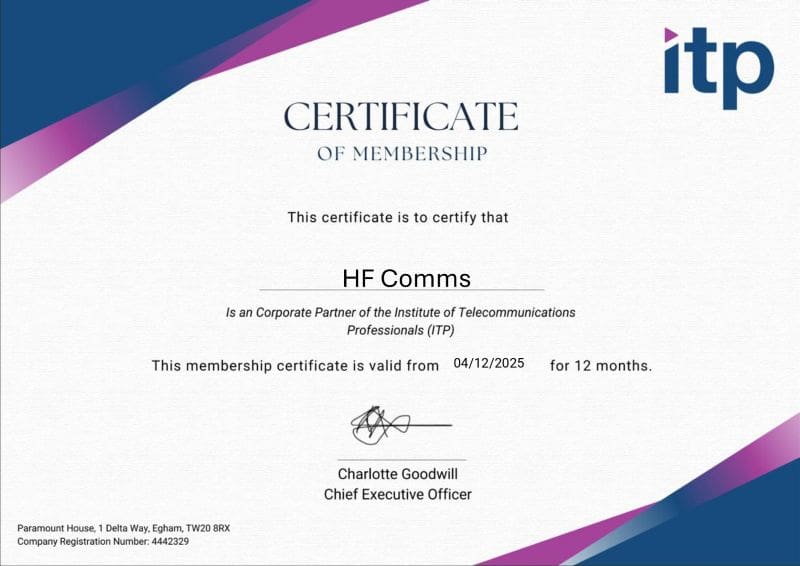HF Comms Accreditation for ITP Partnership