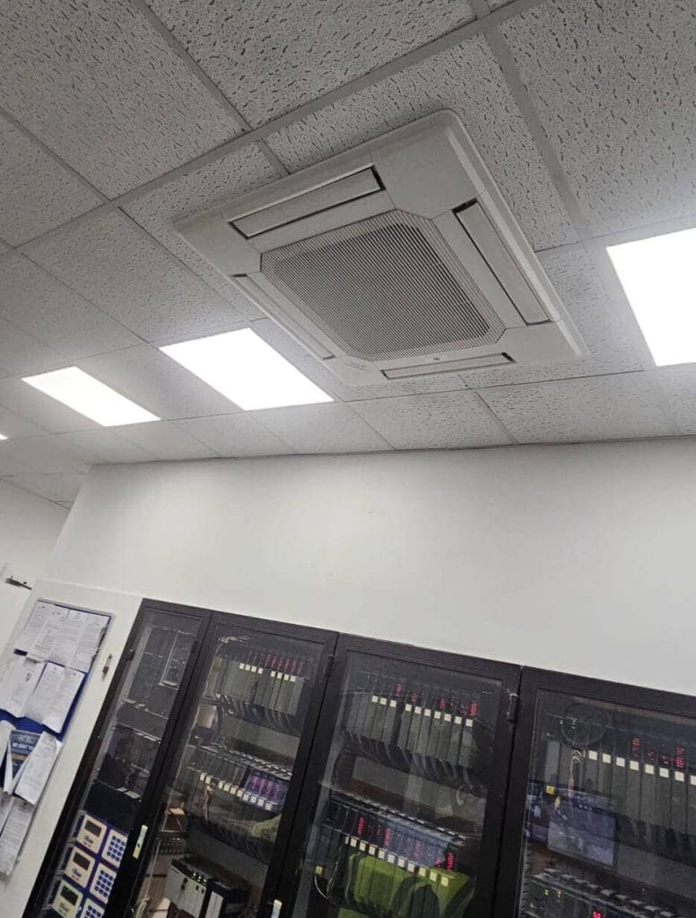 the new air conditioning system installed in the control room of the Loch Lomond Group Distillery