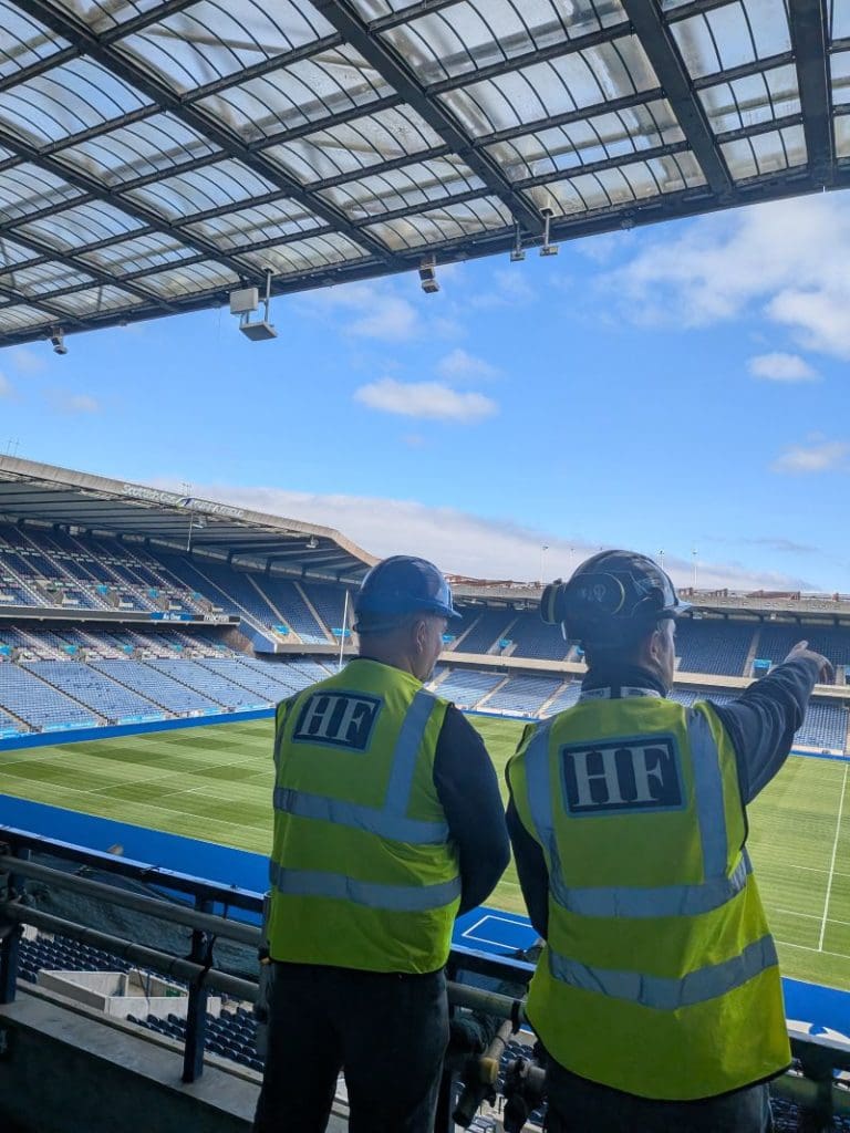 Our SHEQ Manager pointing out aspects of a site that we should be careful on to constantly enhance on site safety.