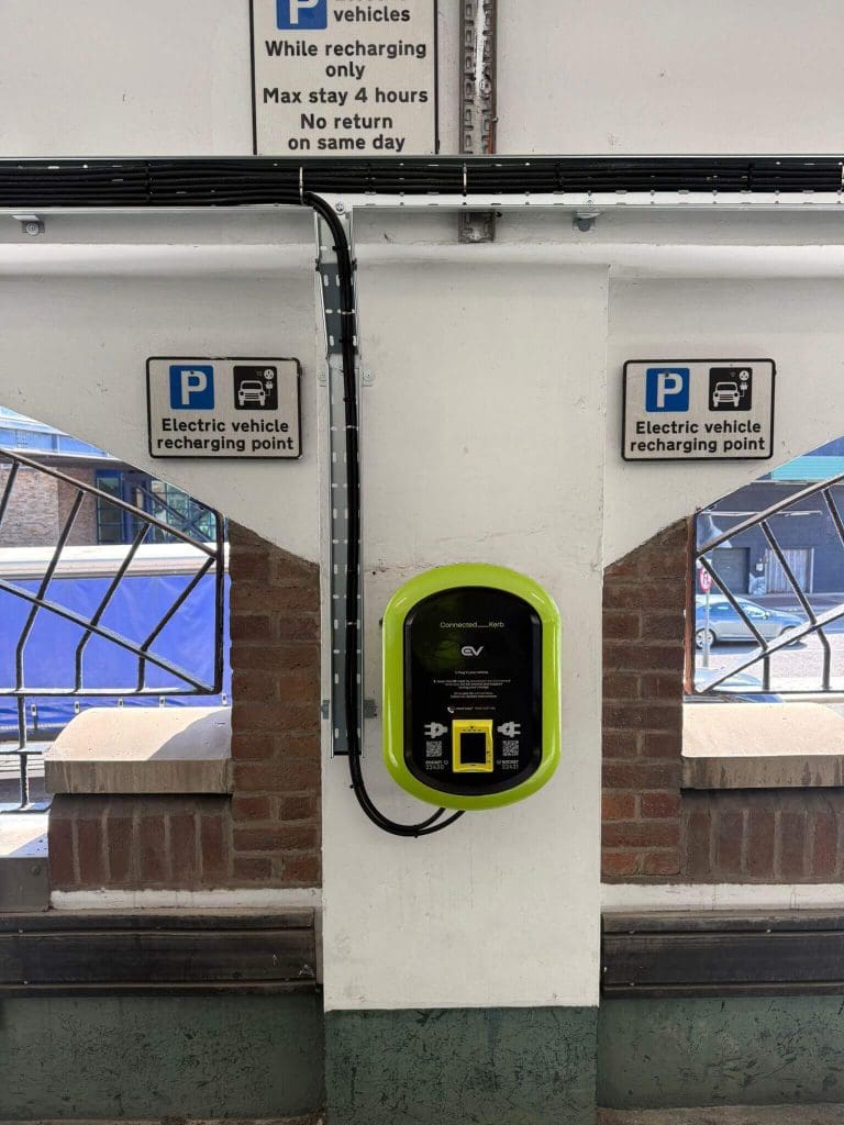 A new dual 7kw EV Charger Install completed in Sunderland