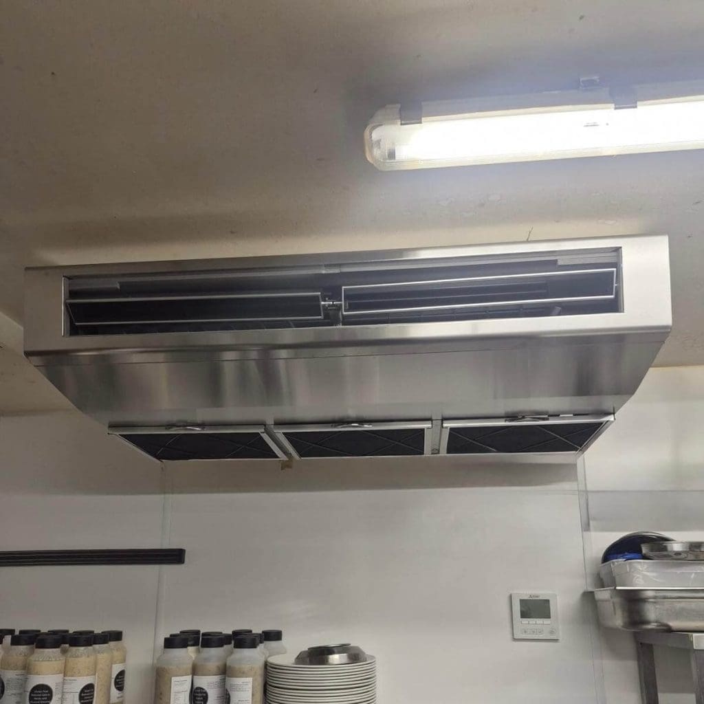 The new stainless steel air conditioning unit we have installed for a restaurant in Glasgow.