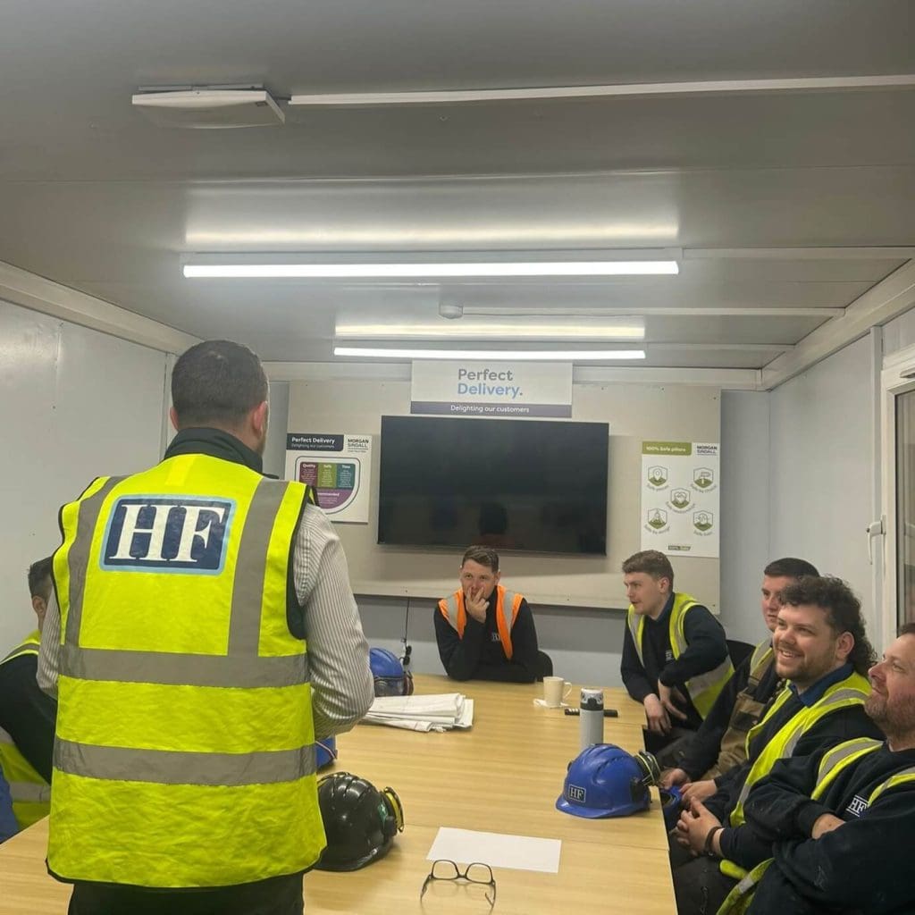 Our onsite toolbox talks discussing safety in the workplace.