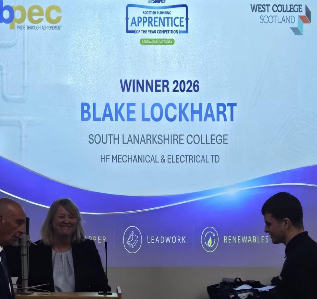 Our Apprentice Blake has won this years SNIPEF Apprentice of the Year in the Renewables Category