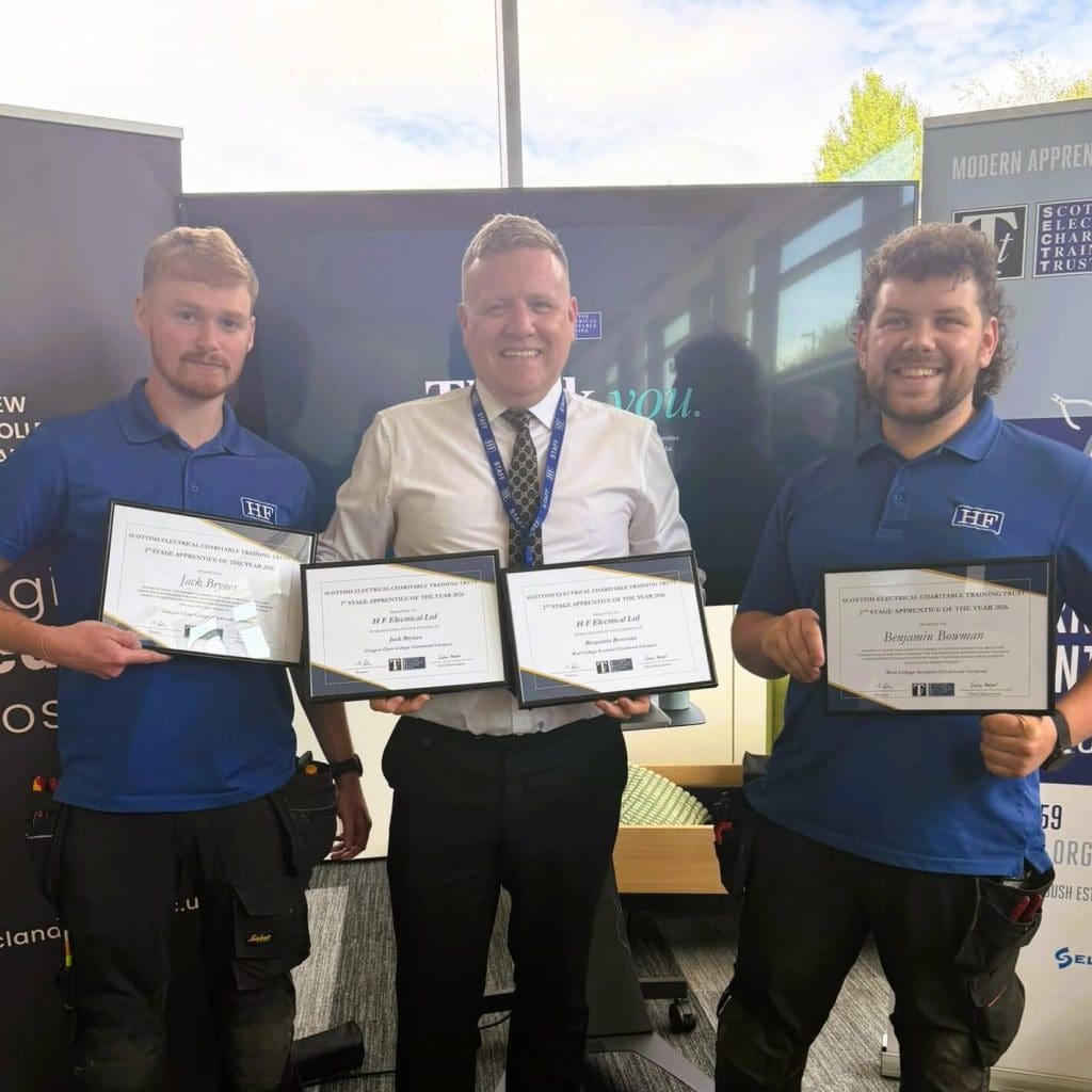 Ben and Jack with Graeme Gibson, one of our Contract Managers at HF.