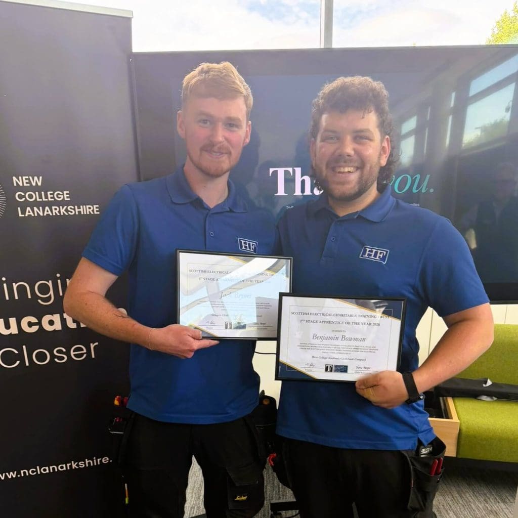 Big smiles from our latest electrical apprentices to have won awards in 2026