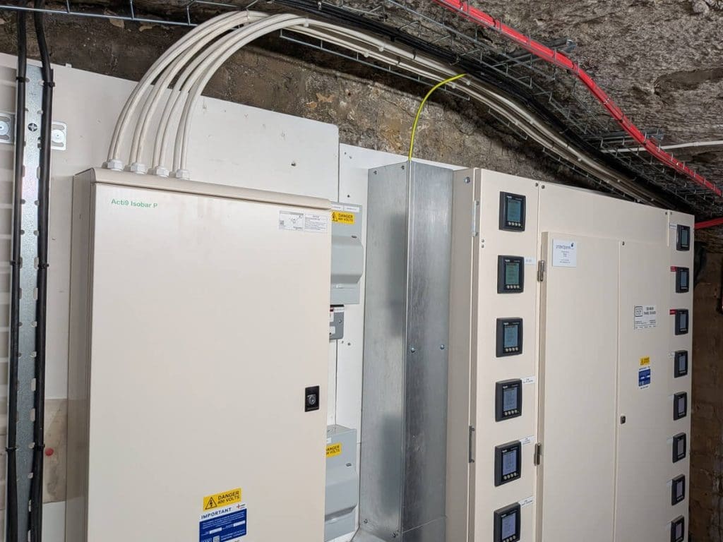 The main electrical distribution board fitted for Maybole Castle