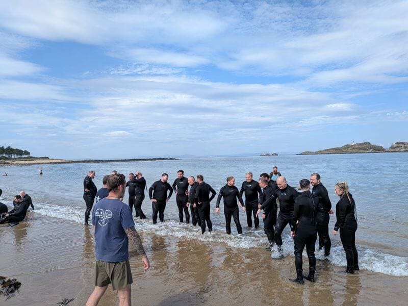Getting safety instructions from Rob and the team at the Hang Fast Challenge in East Lothian