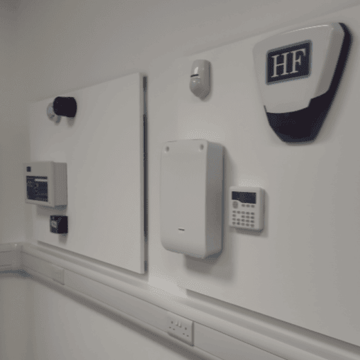 Our training room in Edinburgh complete with fire alarm testing panels, intruder alarms and more to allow our apprentices and engineers to train and develop their skills.