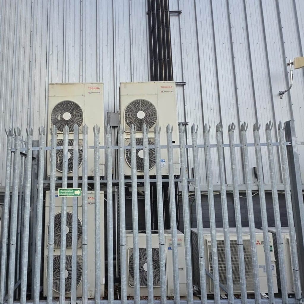 The new Mitsubishi Air Conditioning unit sits amongst other units already installed at the site
